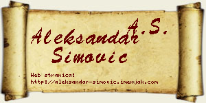 Aleksandar Simović vizit kartica